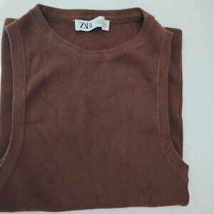 Zara - XS-brown Cahaba's -Tank top no sleeves sweaters fabrics